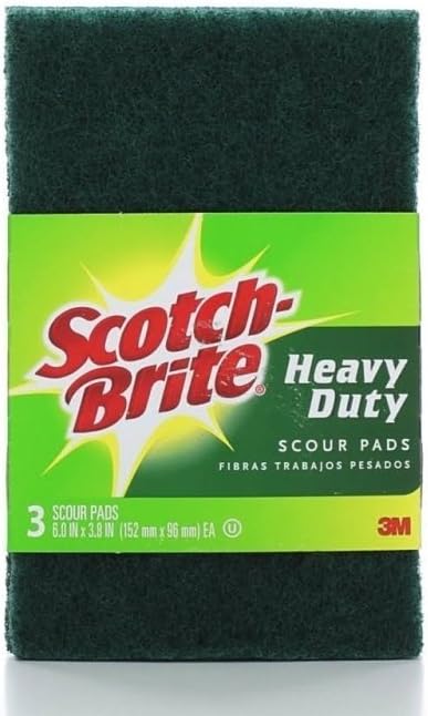 3M Scotch-Brite Heavy Duty Scouring Pad For All Purpose 6 in. L 3 pk (Pack of 10)