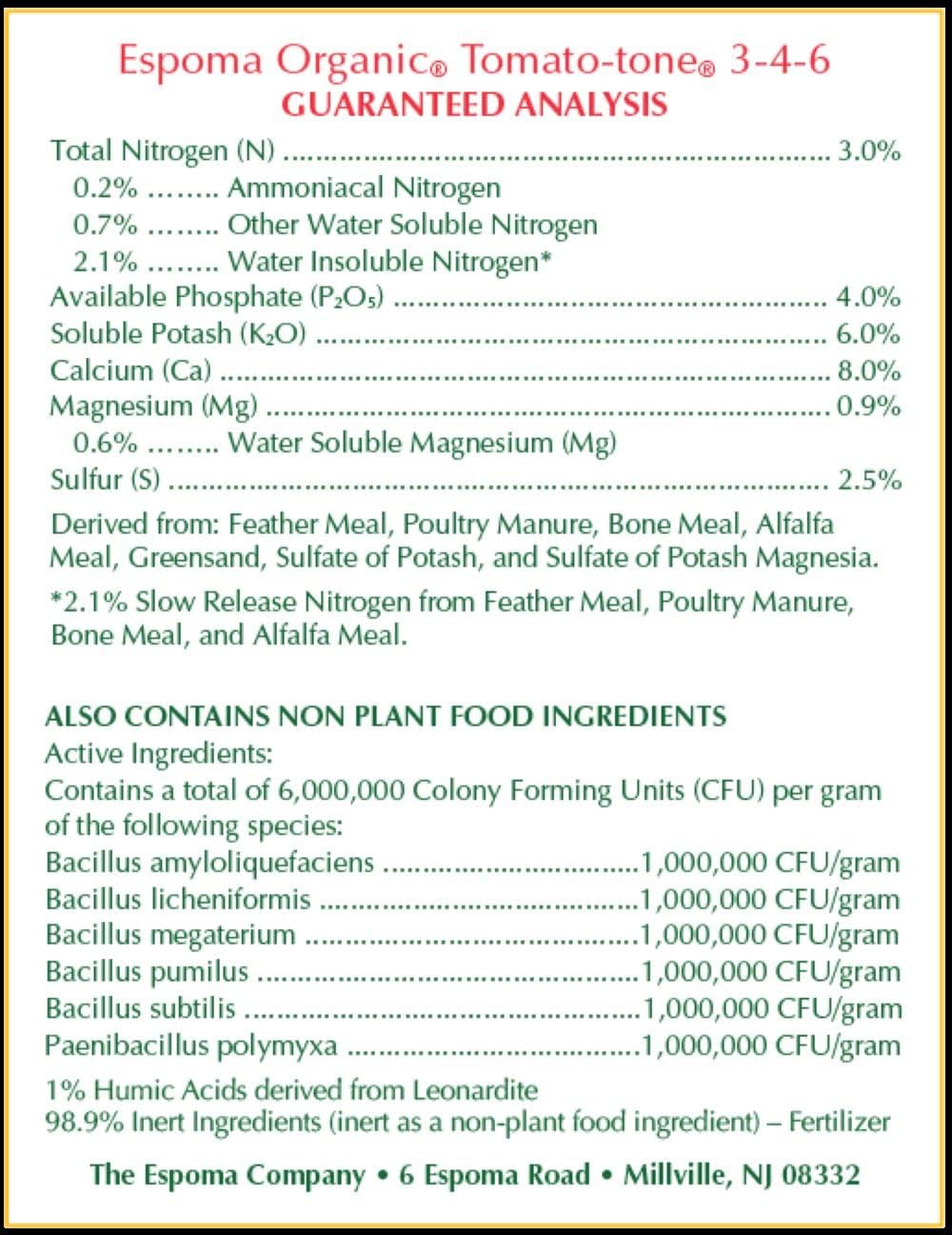 Espoma Tomato-tone Organic Granules Plant Food 4 lb
