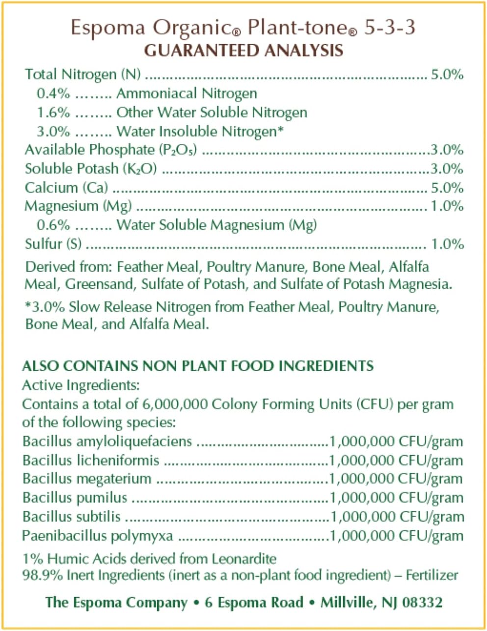 Espoma Plant-tone Organic Granules Plant Food 4 lb