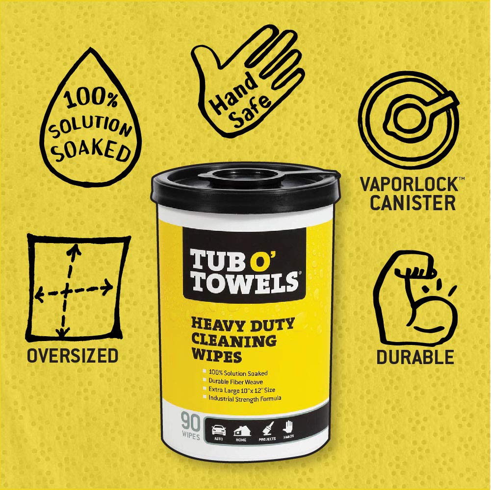 Tub O' Towels Heavy Duty Fiber Weave Cleaning Wipes 12 in. W X 10 in. L 90 pk