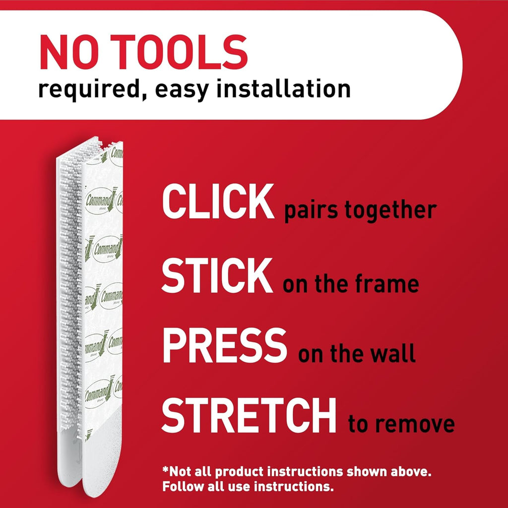 3M Command White Large Picture Hanging Strips 16 lb 4 pair