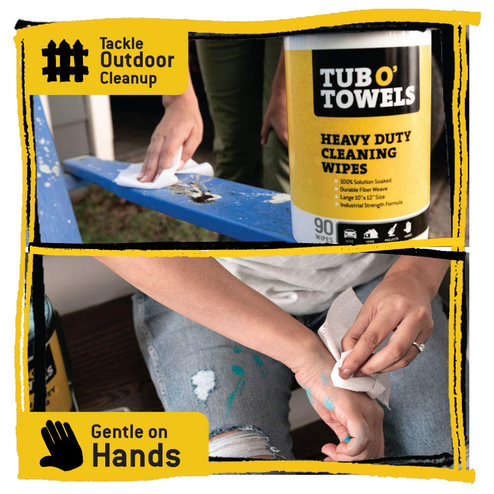 Tub O' Towels Heavy Duty Fiber Weave Cleaning Wipes 12 in. W X 10 in. L 90 pk
