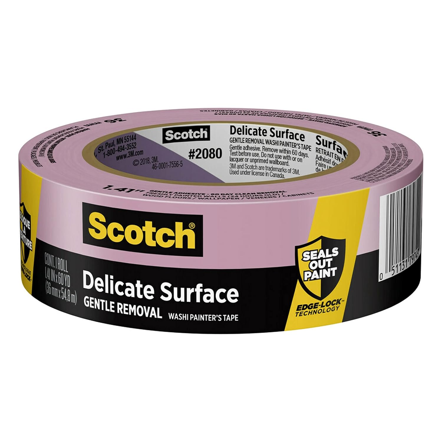 Scotch 1.41 in. W X 60 yd L Purple Medium Strength Painter's Tape 1 pk