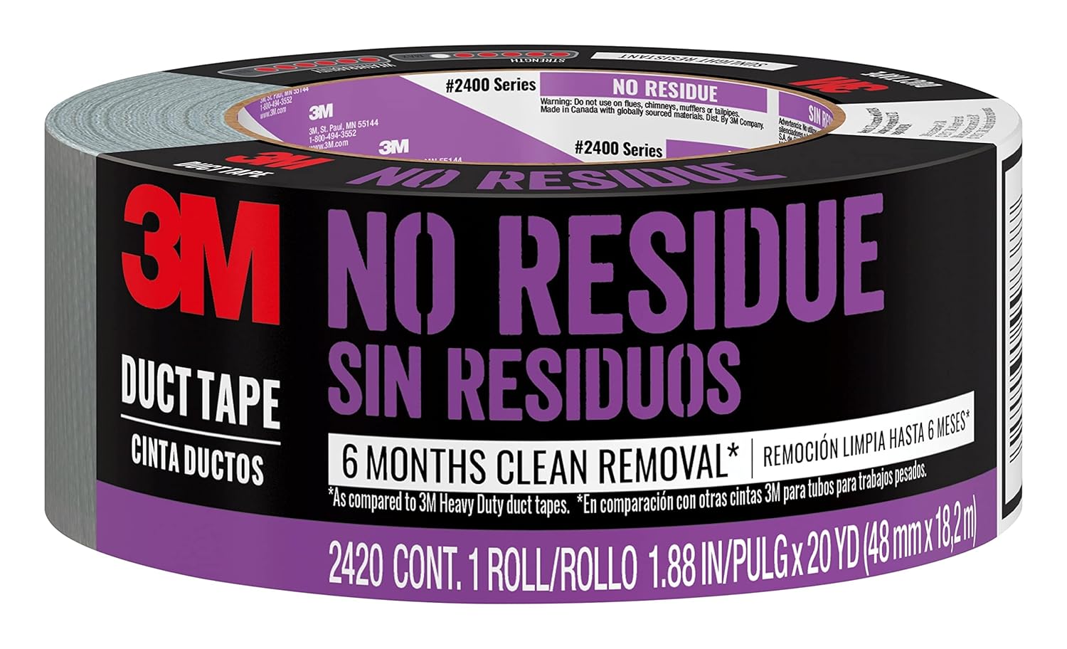 3M Indoor/Outdoor UV Resistant Waterproof Dark Gray Duct Tape 1.88 W in. x 25 L yd