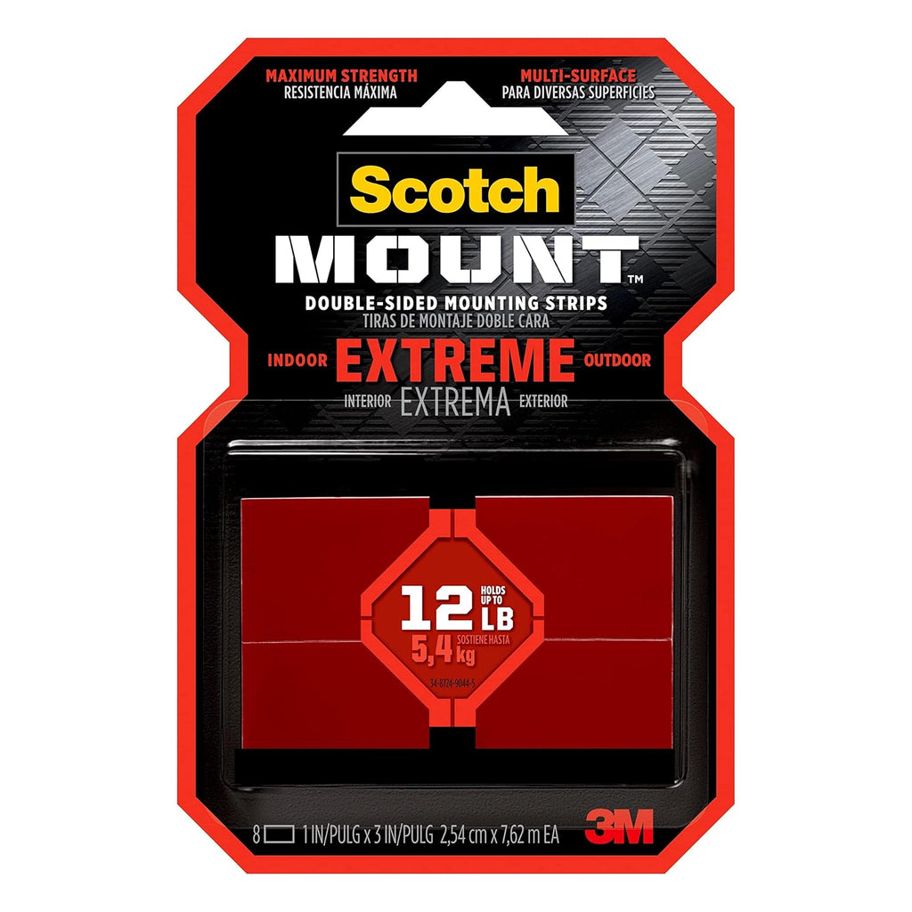 3M Scotch-Mount 3 in. L X 1 in. W Double-Sided Mounting Strips