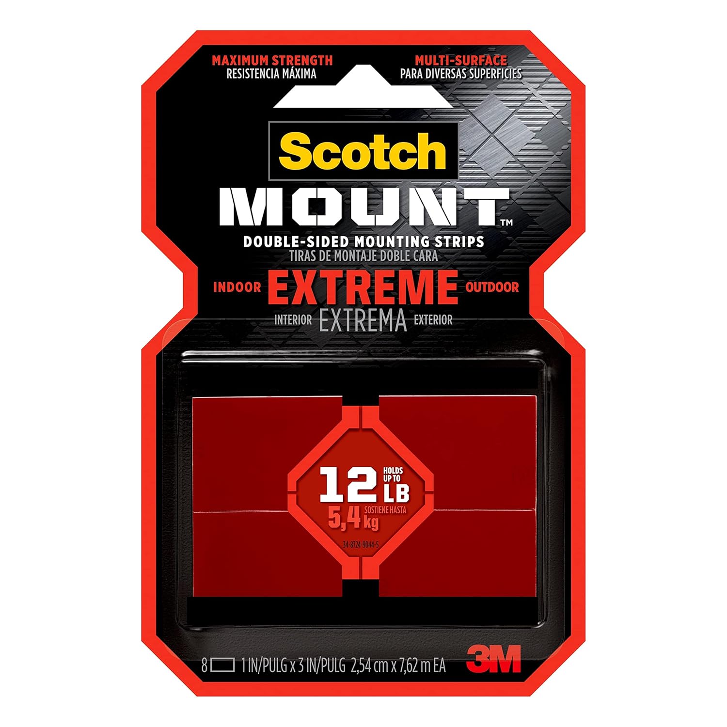 3M Scotch-Mount 3 in. L X 1 in. W Double-Sided Mounting Strips