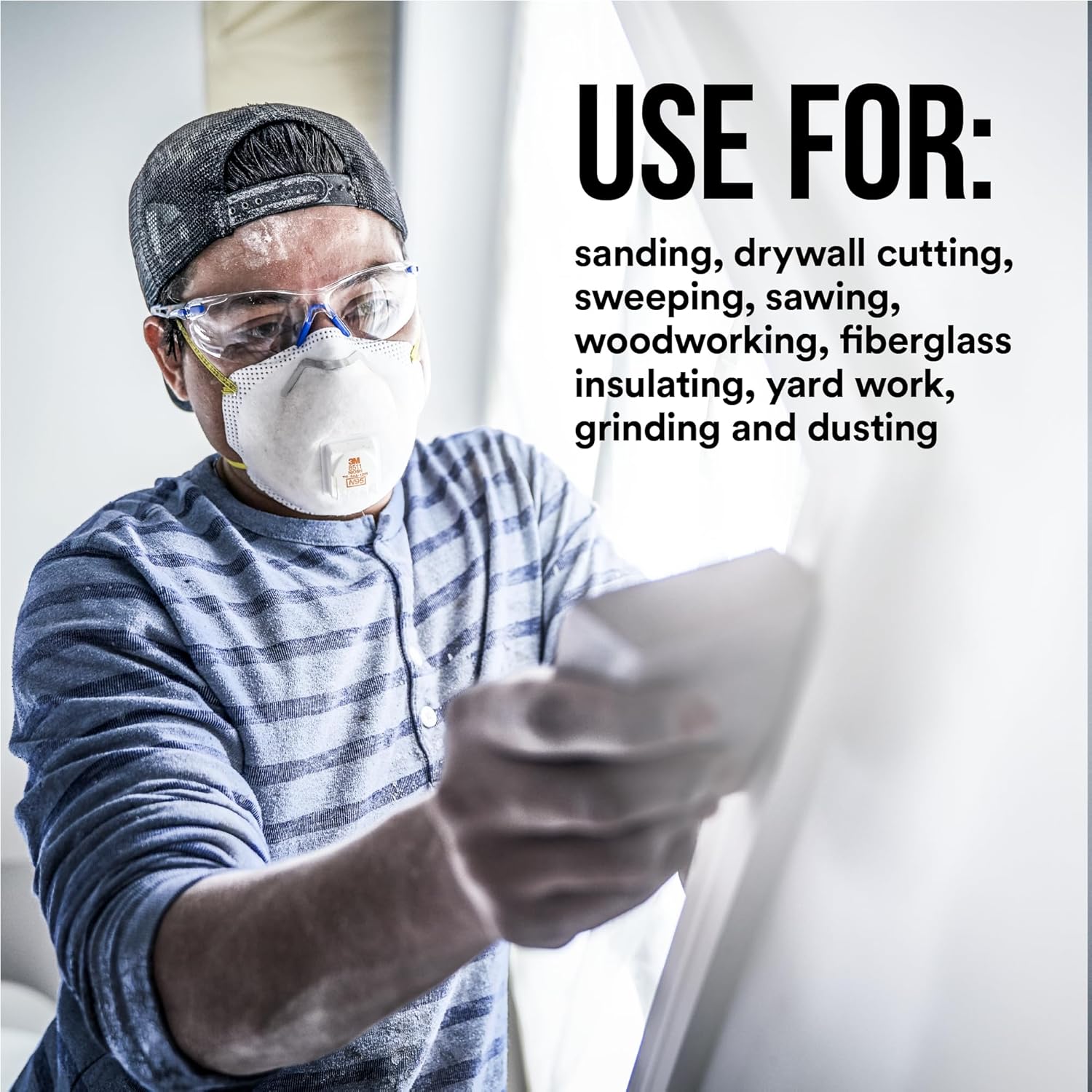 3M N95 Paint Sanding Cup Disposable Respirator Pro-Series Valved White One Size Fits All 1 pc