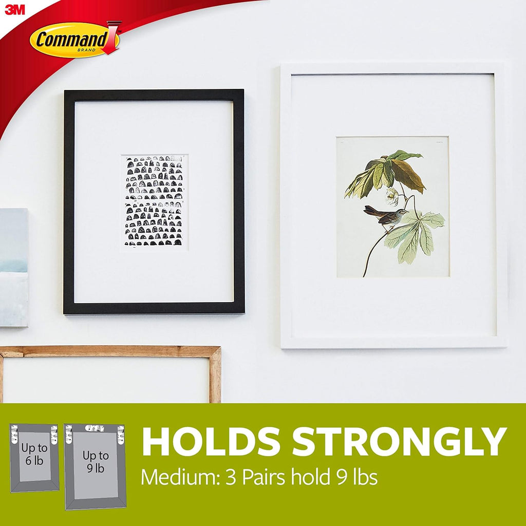 3M Command White Medium Picture Hanging Strips 12 lb 4 pk