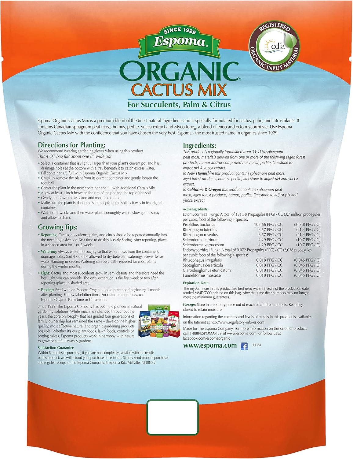 Espoma Organic Cactus Potting Mix 8 qt.